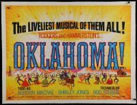 7a145 OKLAHOMA linen British quad R60s Rodgers & Hammerstein musical, cool different art!