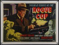 7a147 ROGUE COP linen British quad '54 Robert Taylor, George Raft, sexy Janet Leigh, different!