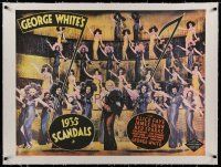 7a491 GEORGE WHITE'S 1935 SCANDALS linen commercial poster '70s/'80s Alice Faye & sexy chorus girls!