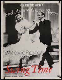 7a102 SWING TIME linen Danish R70s wonderful image of Fred Astaire dancing with Ginger Rogers!