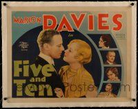 7a056 FIVE & TEN linen 1/2sh '31 romantic close up of pretty Marion Davies & Leslie Howard!