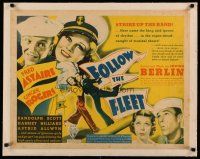7a057 FOLLOW THE FLEET linen 1/2sh '36 Fred Astaire & Ginger Rogers, music by Irving Berlin!