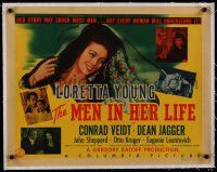 7a064 MEN IN HER LIFE linen 1/2sh '41 Loretta Young's story will shock most men but not women!