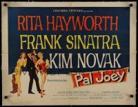 7a066 PAL JOEY linen style B 1/2sh '57 Thomas art of Frank Sinatra w/ Rita Hayworth & Kim Novak!