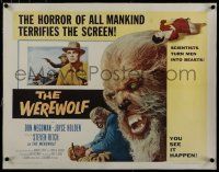 7a078 WEREWOLF linen 1/2sh '56 great wolf-man horror images, it happens before your horrified eyes!