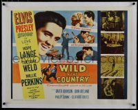 7a079 WILD IN THE COUNTRY linen 1/2sh '61 Elvis Presley sings of love to Tuesday Weld, rock & roll!