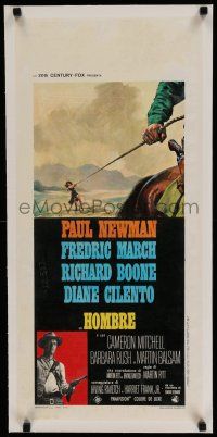 7a326 HOMBRE linen Italian locandina '67 Paul Newman, Martin Ritt, different art of roped woman!