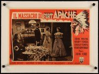 7a272 FORT APACHE linen Italian 13x18 pbusta '48 Shirley Temple looks at John Agar & Irene Rich!