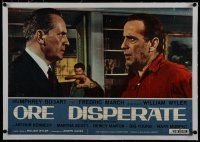 7a296 DESPERATE HOURS linen Italian photobusta R60s c/u of Humphrey Bogart threatening Fredric March