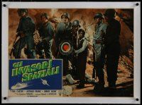 7a298 INVADERS FROM MARS linen Italian photobusta '58 cool image of soldiers & Hunt in tunnel!