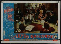 7a303 PILLOW TALK linen Italian photobusta '59 Rock Hudson & Doris Day comparing hands in nightclub