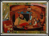 7a304 PINOCCHIO linen Italian photobusta R60s Disney classic about wooden boy who wants to be real!