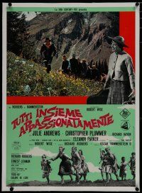7a313 SOUND OF MUSIC linen Italian photobusta '65 the family escapes to Switzerland!