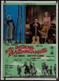 7a309 SOUND OF MUSIC linen Italian photobusta '65 Andrews in woods, Parker & Plummer with guitar!