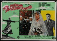7a310 SOUND OF MUSIC linen Italian photobusta '65 bride Julie Andrews, Christopher Plummer & nuns!