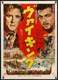 7a202 VIKINGS linen Japanese '58 different images of Kirk Douglas, Tony Curtis & sexy Janet Leigh!