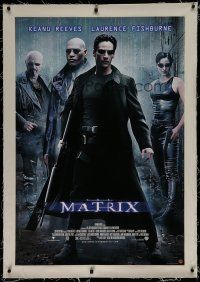7a488 MATRIX linen video poster '99 Keanu Reeves, Carrie-Anne Moss, Laurence Fishburne, Wachowski!