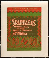 7a205 SPARTAGAS linen French sheet music cover '23 art by the Clerice brothers!