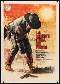 7a239 FOR A FEW DOLLARS MORE linen Spanish '66 completely different spaghetti western art by Mac!