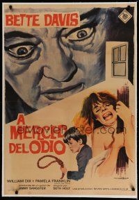 7a248 NANNY linen Spanish '67 creepy different art of Bette Davis by Mataix, Hammer horror!