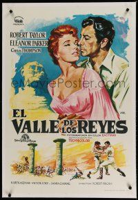 7a265 VALLEY OF THE KINGS linen Spanish R64 Jano art of Robert Taylor & Parker by Sphinx in Egypt!