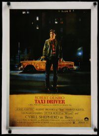 7a498 TAXI DRIVER linen 15x21 REPRO poster '90s classic art of Robert De Niro by cab, Scorsese!