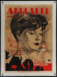 7a111 APPLAUSE linen Swedish '29 Rouben Mamoulian, Rohman art of sexy burlesque star Helen Morgan!