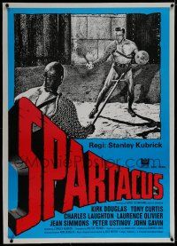 7a116 SPARTACUS linen Swedish R84 classic Kubrick, art of gladiators Kirk Douglas & Woody Strode!