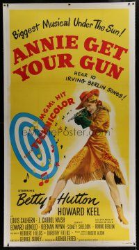 7b202 ANNIE GET YOUR GUN linen 3sh R56 cool art of Betty Hutton as the greatest sharpshooter!