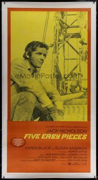 7b219 FIVE EASY PIECES linen 3sh '70 great close up of Jack Nicholson, directed by Bob Rafelson!
