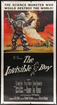 7b230 INVISIBLE BOY linen 3sh '57 Robby the Robot as the science-monster who'd destroy the world!