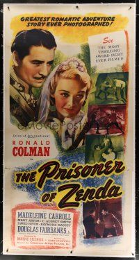 7b251 PRISONER OF ZENDA linen 3sh R45 Ronald Colman, Madeleine Carroll, adventure classic!