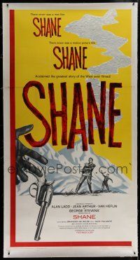 7b260 SHANE linen 3sh R59 Alan Ladd classic, acclaimed greatest story of the West ever filmed!