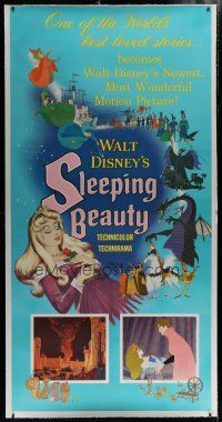 7b264 SLEEPING BEAUTY linen 3sh '59 Walt Disney cartoon fairy tale fantasy classic!
