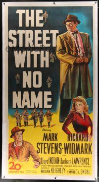 7b269 STREET WITH NO NAME linen 3sh '48 Richard Widmark, Mark Stevens, cool film noir art!