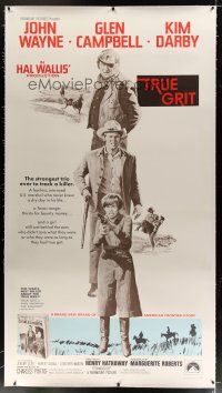 7b274 TRUE GRIT linen int'l 3sh '69 John Wayne as Rooster Cogburn, Kim Darby, Glen Campbell