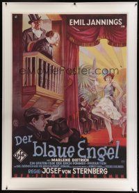 7b280 BLUE ANGEL linen commercial REPRO poster '80s von Sternberg, Emil Jannings, Marlene Dietrich!