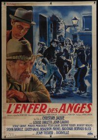 7b182 L'ENFER DES ANGES linen French 1p '41 Christian-Jaque,, cool art of teens in a Paris slum!
