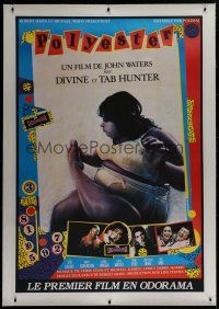 7b189 POLYESTER linen French 1p '81 John Waters, wacky different artwork, filmed in Odorama!