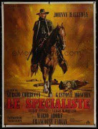 7b196 SPECIALISTS linen French 1p '69 cool Mascii spaghetti western art of Hallyday on horseback!