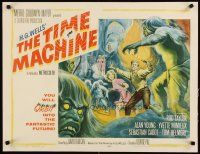 7b042 TIME MACHINE style A 1/2sh '60 H.G. Wells, George Pal, great Reynold Brown sci-fi artwork!