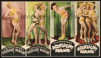 7b046 FOOTLIGHT PARADE set of 4 uncut heralds '33 different images of showgirls in skimpy outfits!