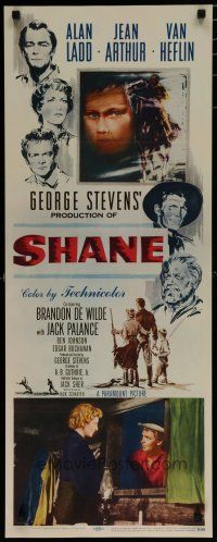 7b023 SHANE insert '53 most classic western, Alan Ladd, Jean Arthur, Van Heflin, Brandon De Wilde!