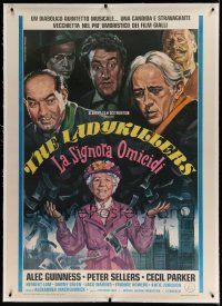 7b146 LADYKILLERS linen Italian 1p R77 different art of Alec Guinness, Katie Johnson & gangsters!