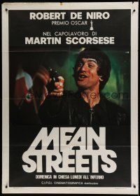 7b079 MEAN STREETS Italian 1p R70s Martin Scorsese, best close up of Robert De Niro with gun!