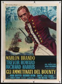 7b147 MUTINY ON THE BOUNTY linen Italian 1p R70s different art of Marlon Brando & ship by Nistri!