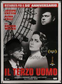 7b157 THIRD MAN linen Italian 1p R99 Orson Welles, Joseph Cotten, Valli & Ferris wheel, classic!