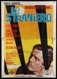 7b073 STRANGER Italian 2p '68 Luchino Visconti's Lo Straniero, Nistri art of Marcello Mastroianni!