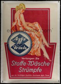 7b108 AGFA TRAVIS linen 47x66 German advertising poster '31 sexy art by Werner von Axster-Heudtlass