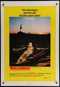 7b012 WALKABOUT 1sh '71 sexy naked swimming Jenny Agutter, Nicolas Roeg Australian classic!